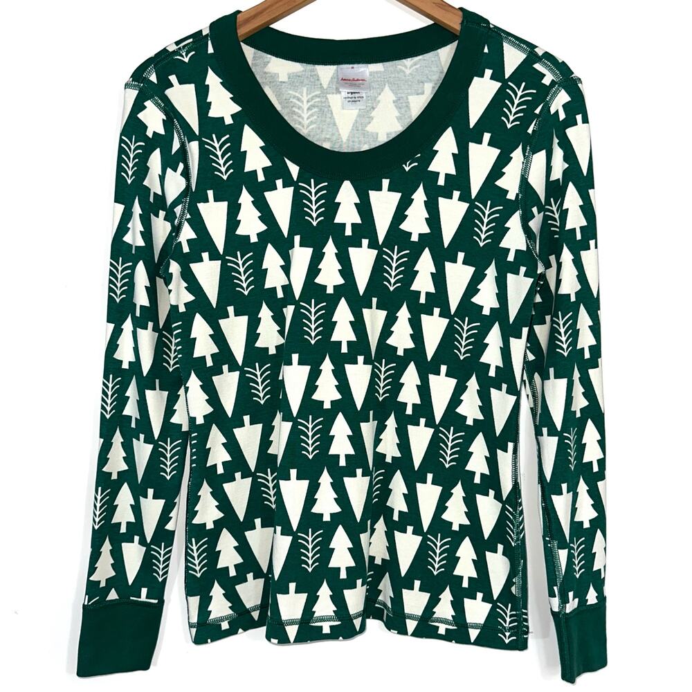 Hanna Andersson Women’s Holiday Tree Long John Pajama Top Size Medium